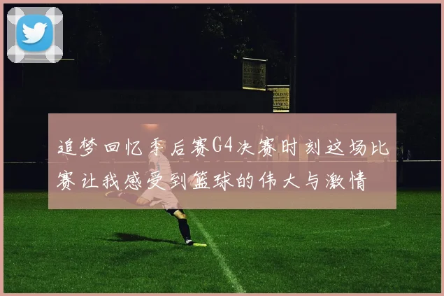 追梦回忆季后赛G4决赛时刻这场比赛让我感受到篮球的伟大与激情